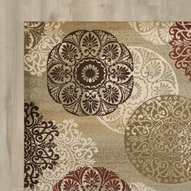 Three Posts Winterberry Beige/Brown/Red Area Rug & Reviews Wayfair